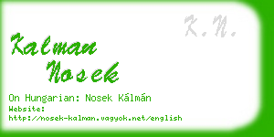 kalman nosek business card